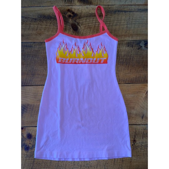 NWT Womens Urban Outfitters Burnout Tank Top Bodycon‎ Dress Pink Size M - Picture 1 of 8